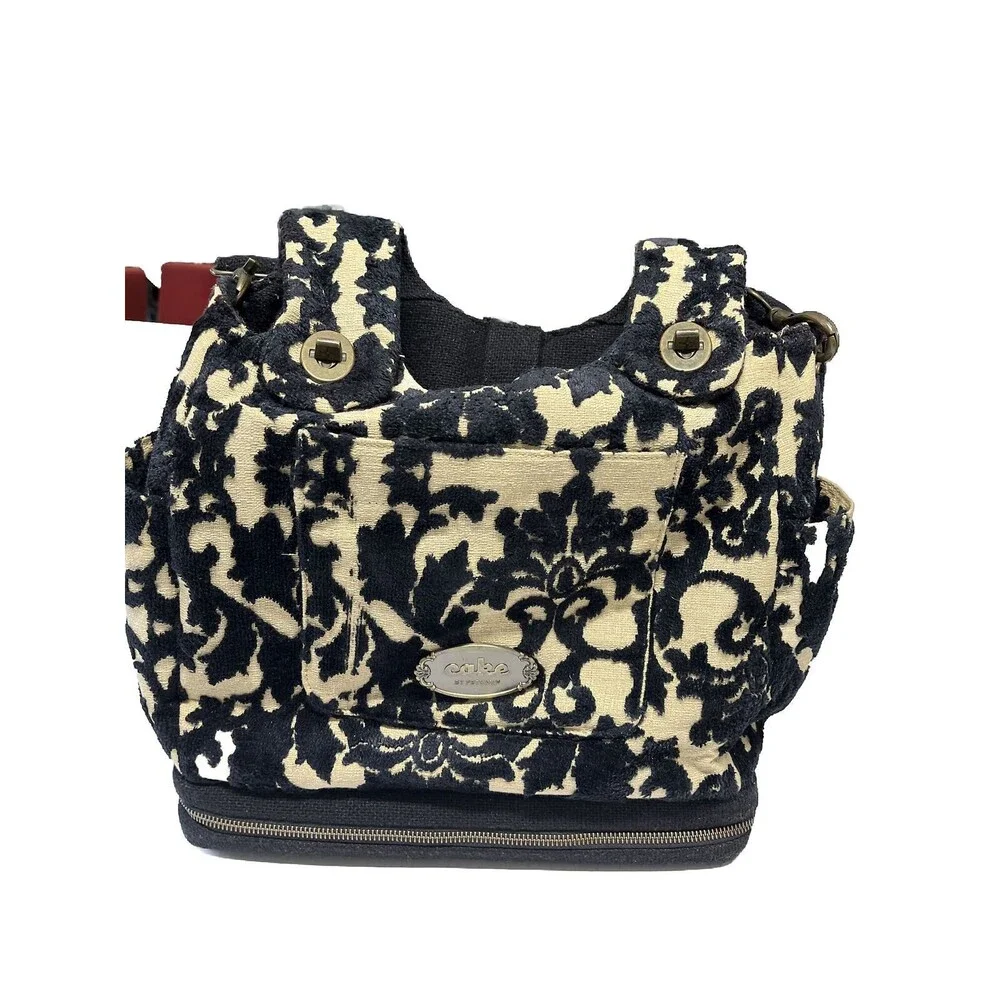 Cake by Petunia Pickle Embossed Black Velvet Diaper Bag Large